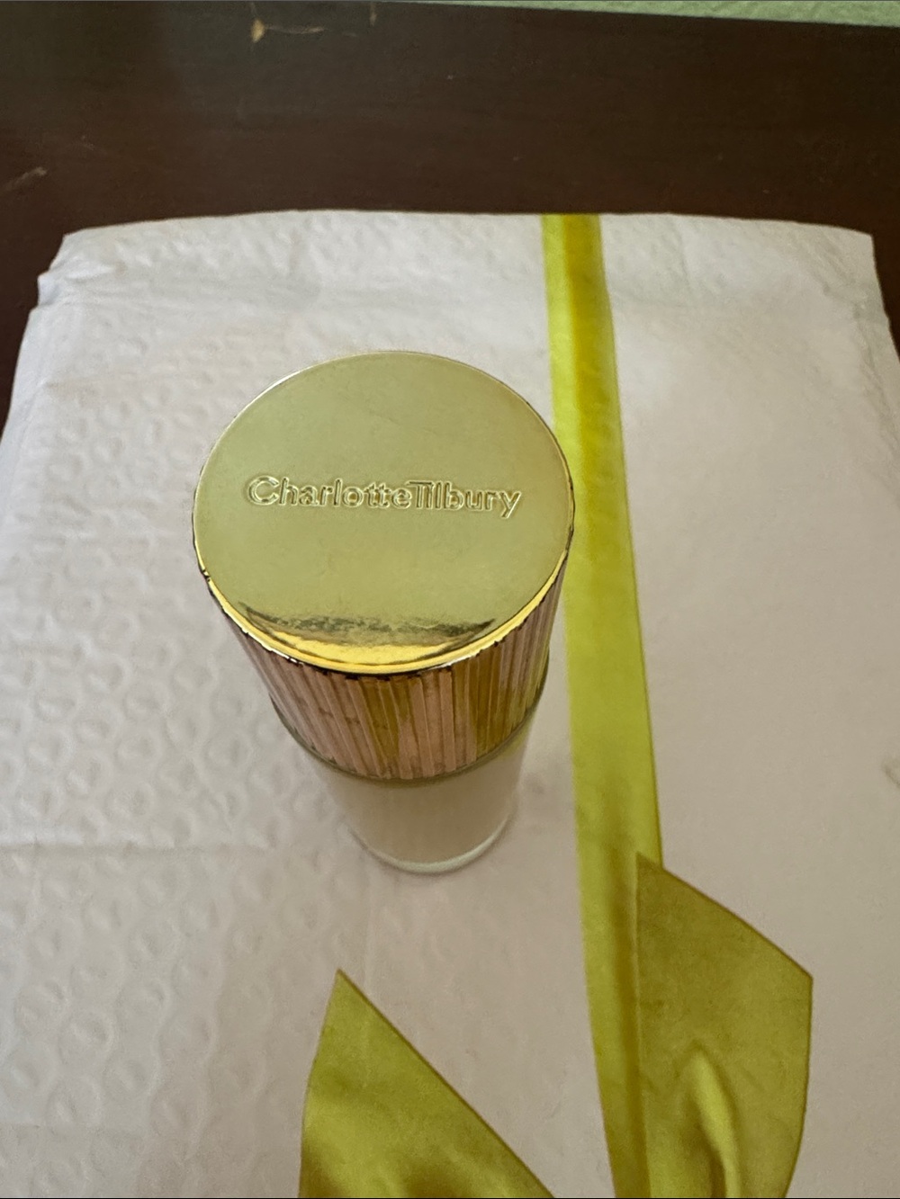 Banana Republic Gold and Clear Makeup Bottle